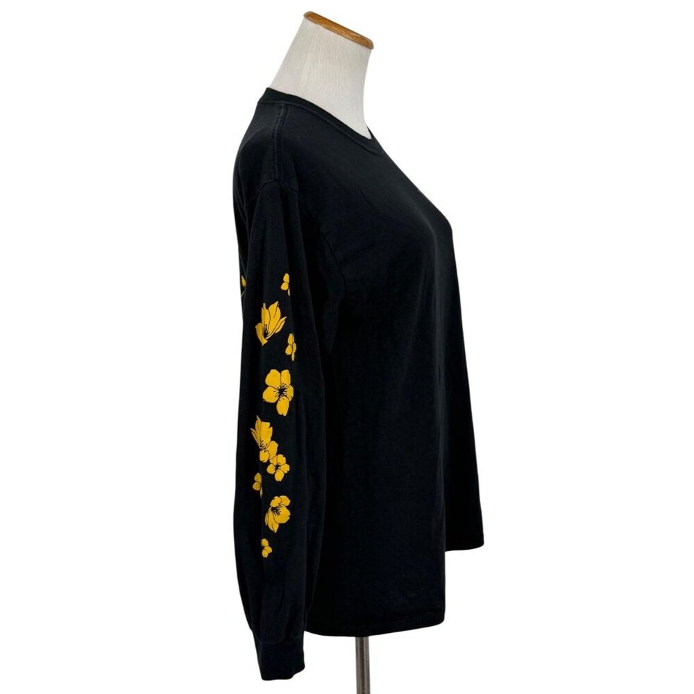 Riot Society Black L/S Skull & Floral Graphic Print Tee | Streetwear Grunge Moto - Picture 10 of 13